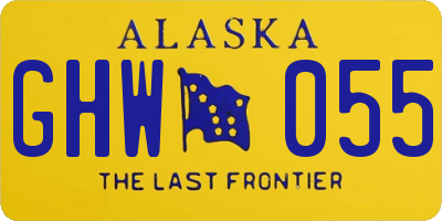 AK license plate GHW055