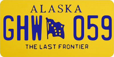 AK license plate GHW059