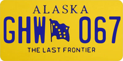AK license plate GHW067