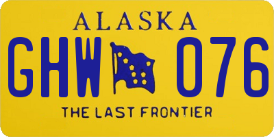 AK license plate GHW076