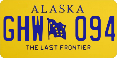 AK license plate GHW094