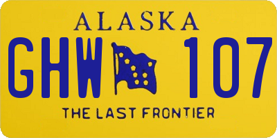 AK license plate GHW107