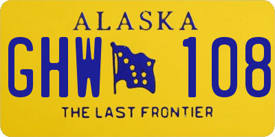AK license plate GHW108