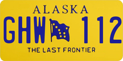 AK license plate GHW112