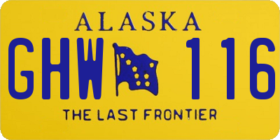 AK license plate GHW116