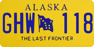 AK license plate GHW118