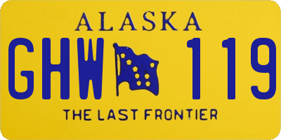 AK license plate GHW119
