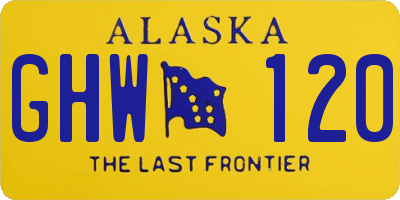 AK license plate GHW120