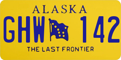 AK license plate GHW142