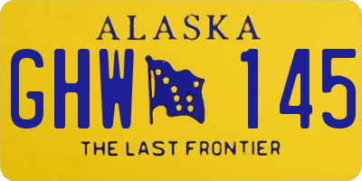 AK license plate GHW145