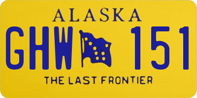 AK license plate GHW151