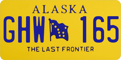 AK license plate GHW165