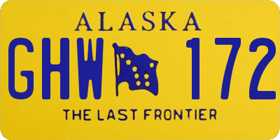 AK license plate GHW172