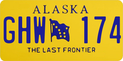 AK license plate GHW174