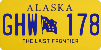 AK license plate GHW178