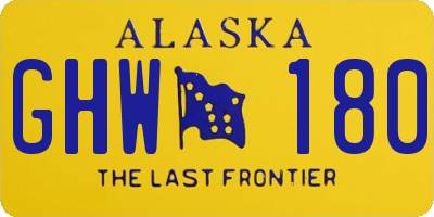 AK license plate GHW180