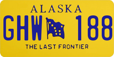 AK license plate GHW188