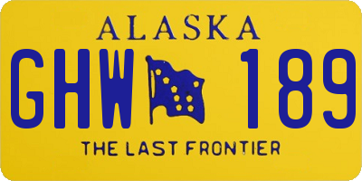 AK license plate GHW189