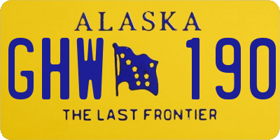 AK license plate GHW190
