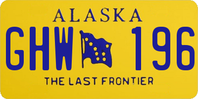 AK license plate GHW196