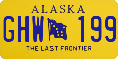 AK license plate GHW199
