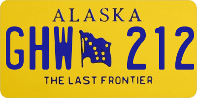 AK license plate GHW212
