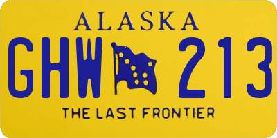 AK license plate GHW213