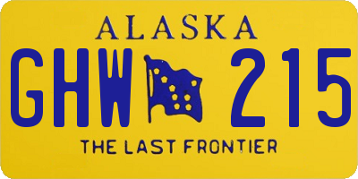 AK license plate GHW215
