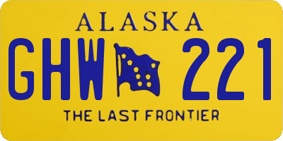 AK license plate GHW221