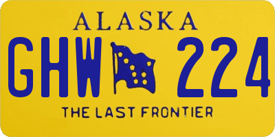 AK license plate GHW224
