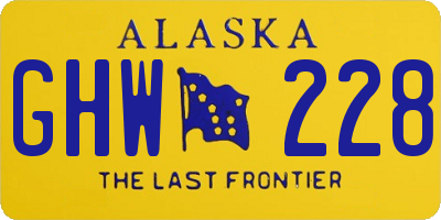 AK license plate GHW228