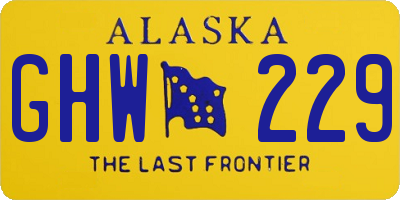AK license plate GHW229