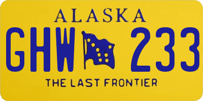 AK license plate GHW233