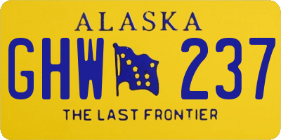 AK license plate GHW237