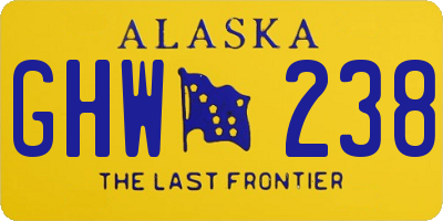 AK license plate GHW238