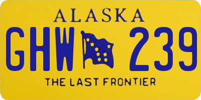 AK license plate GHW239