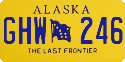 AK license plate GHW246