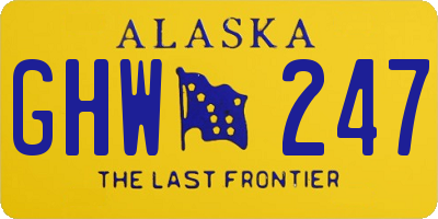 AK license plate GHW247