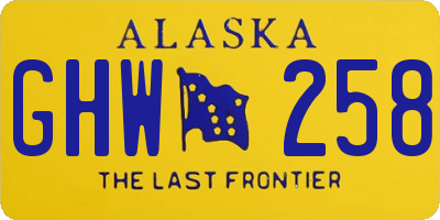 AK license plate GHW258