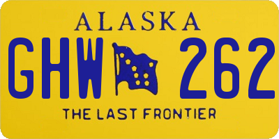 AK license plate GHW262
