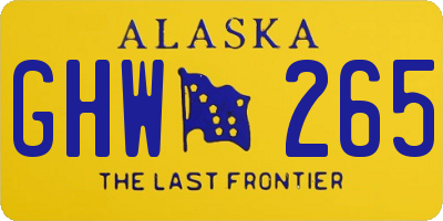 AK license plate GHW265