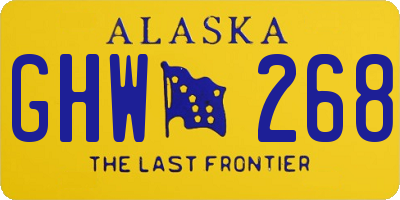AK license plate GHW268