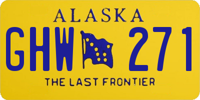 AK license plate GHW271