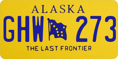AK license plate GHW273