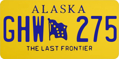AK license plate GHW275