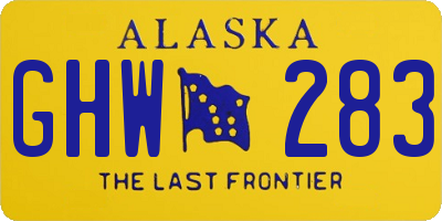 AK license plate GHW283