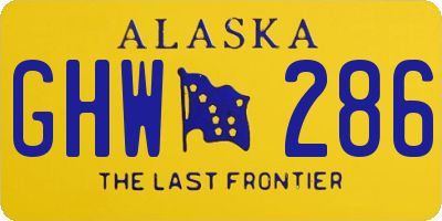 AK license plate GHW286