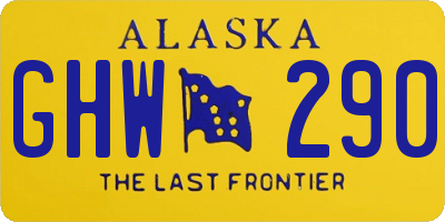 AK license plate GHW290