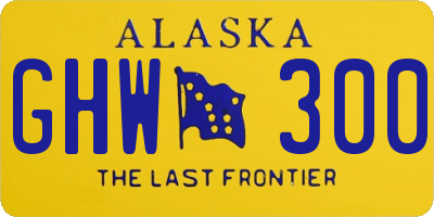 AK license plate GHW300
