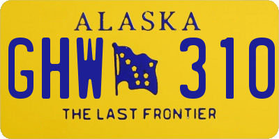 AK license plate GHW310